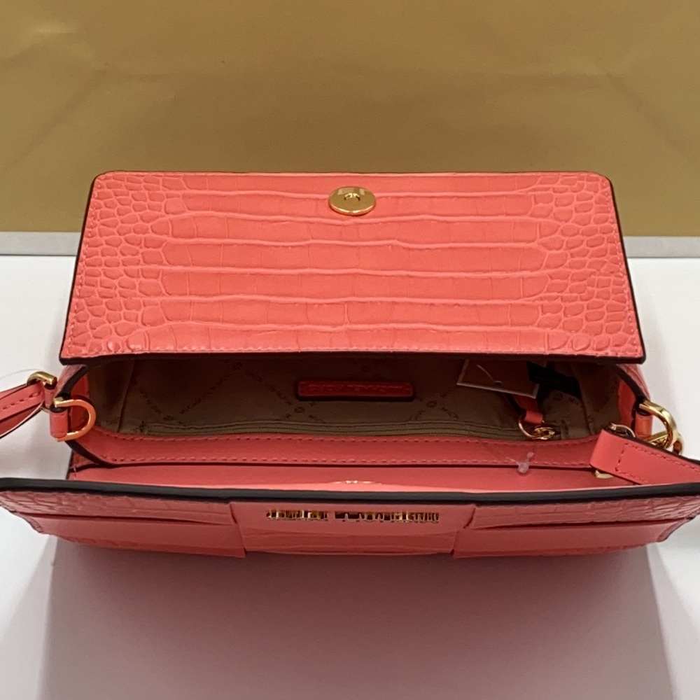 MICHAEL KORS MERCER SMALL CLUTCH XBODY GRAPEFRUIT - Picture 11 of 16